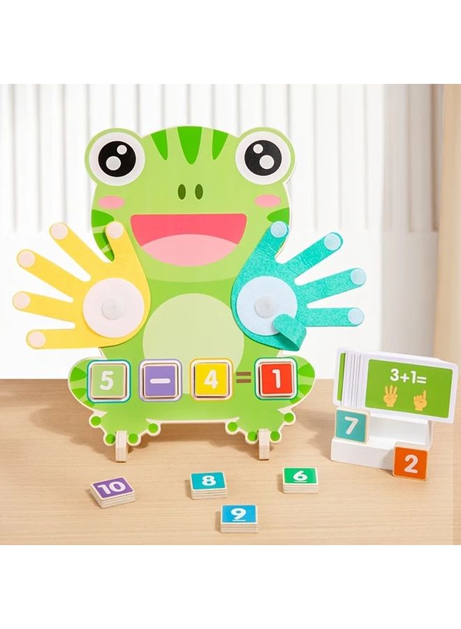 Wooden Frog Finger Counting Toy With 23 Double Sided Math Cards Educational Gift For Kids Ages 3 6 - Image 5
